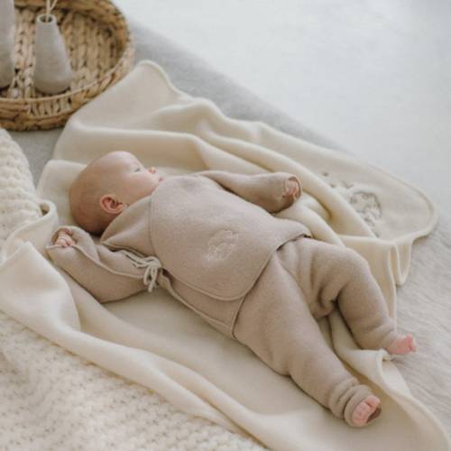 Merino Wool Baby Pants with Sheep, Newborn Embroidered Trousers