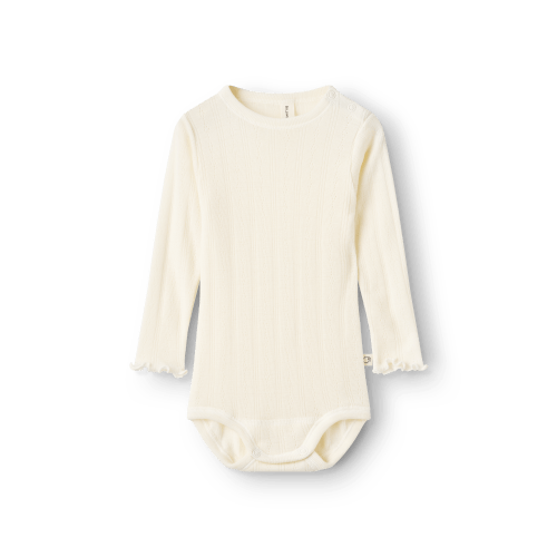6-9 months merino wool pointelle bodysuit in Nature