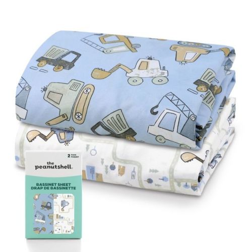 The Peanutshell Baby Bassinet Sheets, Microfiber Sheets, 33" x 19.5", 2 Pack