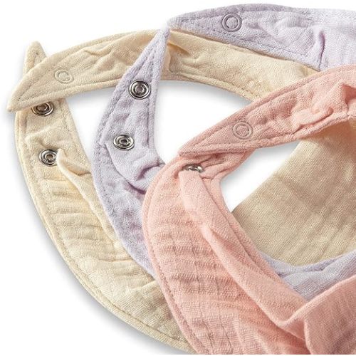 Burt's Bees Baby 5-Pack Bandana Bib Set with Snap Closure