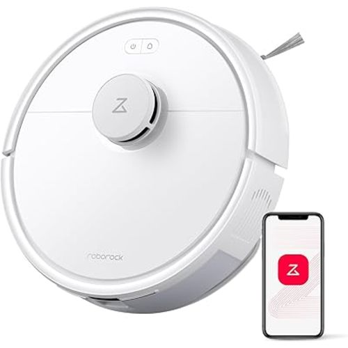 roborock Q7 L5 Robot Vacuum and Mop Combo, 8,000Pa Suction, Upgraded from Q5 Pro, Dual Anti-Tangle System, LiDAR Navigation, No-Go Zones, Self-Charging Robotic Vacuum Cleaner, White