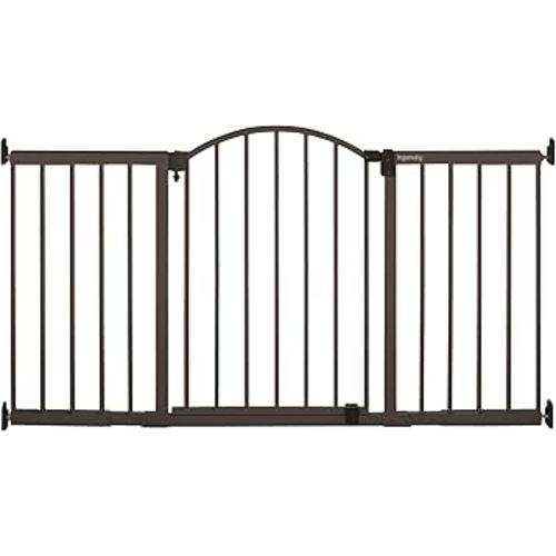 Ingenuity Decorative Extra Wide Baby Gate & Dog Gate, 44"-72" Wide, 36" Tall, Hardware or Pressure Mounted, Install in Hallways, Bottom of Stairs, or Large Openings - Bronze