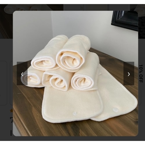 7 Pack Bamboo Inserts with Button Snaps