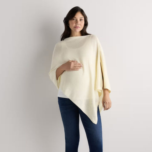 Lightweight Cotton Cashmere Nursing Shawl in Pale Custard Yellow