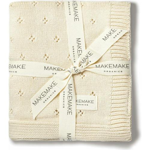 Organic Baby Blanket Knit Pointelle - Vanilla