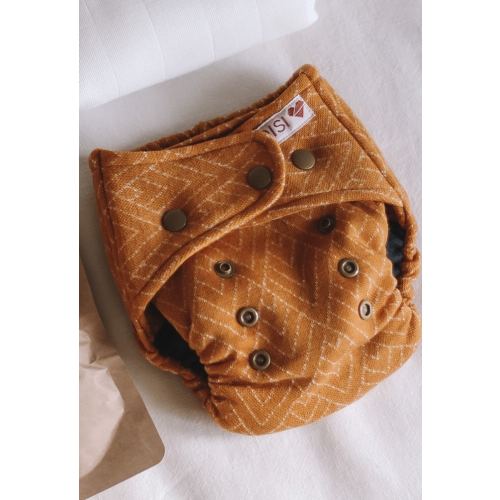 Merino wool diaper cover "Gold". Eco-Friendly Sustainable Reusable Washable Cloth Nappy: Skin-Friendly, Natural, Breathable and Non-itchy.