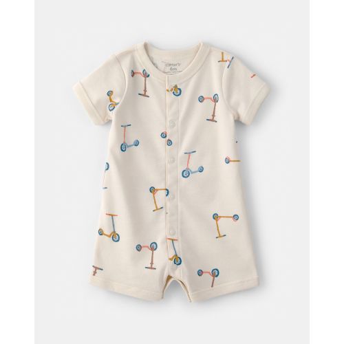 Baby Scooter Short-Sleeve Romper - Cream | Carter's