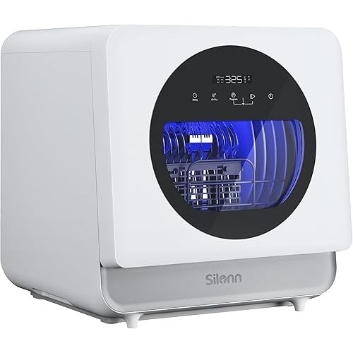 Silonn Portable Countertop Dishwasher | Triple-Jet Cleaning, Smart App Control, Built-In Water Tank & Dual Supply | Compact Design for Dorm, Apartment, RV