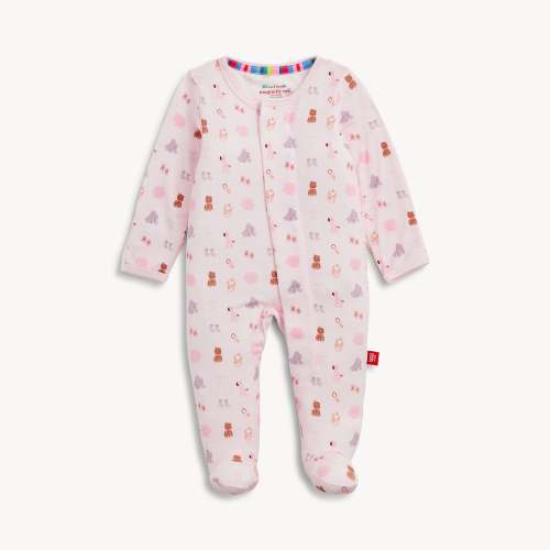 Nursery Pink 6-9M Magnetic Footie