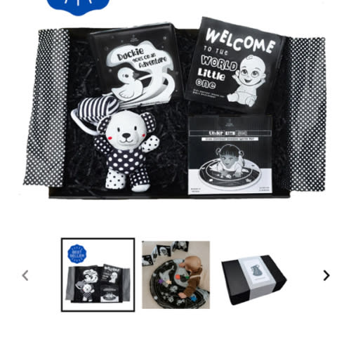 Little Wonder High Contrast Baby Gift Set – Billie Bunny / Young Wonderer Black and White Baby Boutique