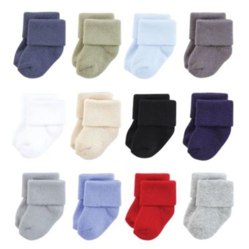 Baby Boys Hudson Cotton Rich Newborn and Terry Socks 12-Pack