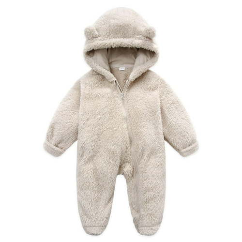 Winter Baby Clothes Warm Fleece Thick Onesie Ear Hooded Jumpsuits Newborn Boys Girls Romper Kids Coats Jackets