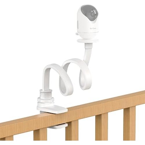Dr.Care Baby Monitor Crib Mount, Compatible with SBM001/SBM002/SBM005, Adjustable Long Gooseneck Baby Camera Holder with Flexible Clip Clamp
