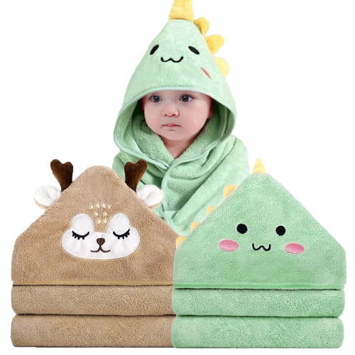 ROXANEPIG 2 Pack Hooded Baby Towels - Premium Ultra Soft Organic Baby Bath Towel – Absorbent and Hypoallergenic Towels for Baby Boy Girl, Toddler, Newborn Essentials
