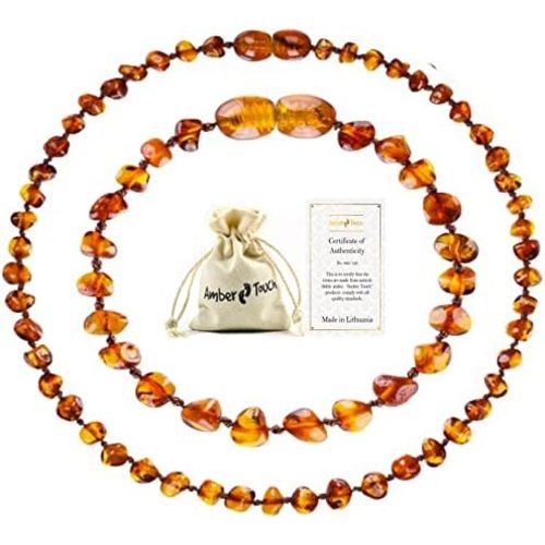Baltic Amber Necklace and Bracelet - Natural Amber from Baltic Region (13in. and 5.5in.)
