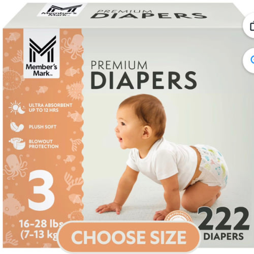 Member's Mark Premium Baby Diapers, Sizes Newborn - 8 - Samsclub.com