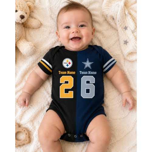 Custom Two Football Team Kid Jersey, Heart Divided Football Baby Bodysuit, House Divided Youth Jersey, Split Team Shirt, House Divided Shirt