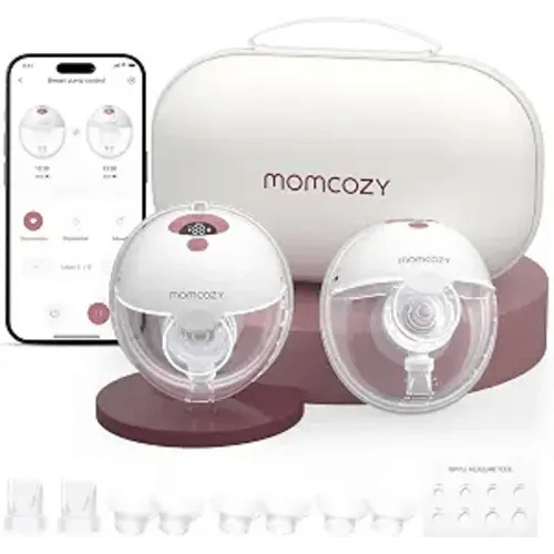 Momcozy M5 Smart APP Controlled Wearable Breast Pump, 2-Pack Cozy Red