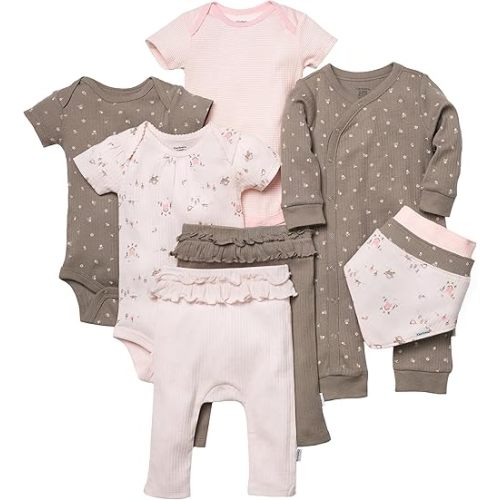 Gerber unisex-baby 9-piece Baby Gift Set for Newborn Boys & Girls – Premium Cotton Baby Essentials Layette Set