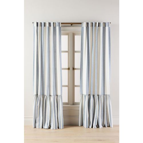 Peggy Cotton Ruffle Striped Curtain