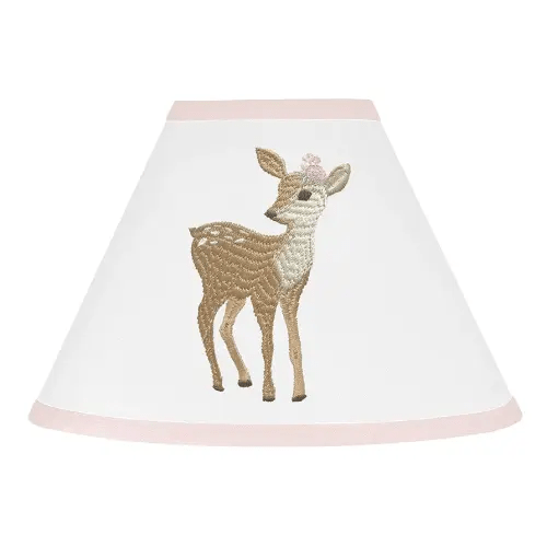 Sweet Jojo Designs Blush Pink and White Lamp Shade for Woodland Deer Floral Collection