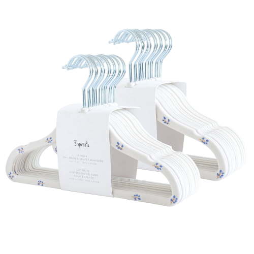 3 Sprouts Baby Velvet, Non-Slip Clothes Hangers - Pack of 30 - Blueberry & Cream