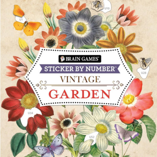 Brain Games - Sticker by Number - Vintage: Garden (28 Images to Sticker)