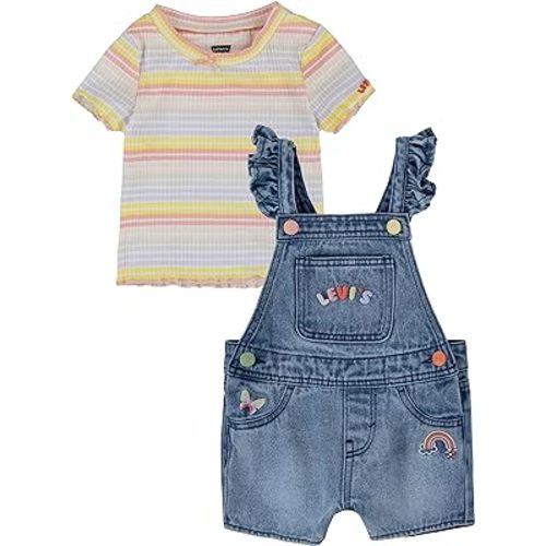 Levi's baby-girls Graphic T-shirt and Skirtall 2-piece Outfit Set