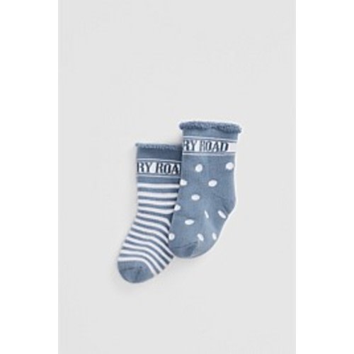 Slate Blue Newborn Sock Pack of 2 - Accessories | Country Road
