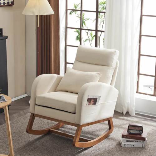 Winado 25.9-in W Modern Off-white Chenille Accent Armchair