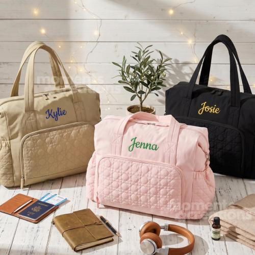 Custom Quilted Weekender – Spacious Travel, Gym & Diaper Tote