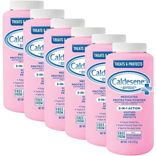 Caldesene Medicated Protecting Powder with Zinc Oxide & Cornstarch-Talc Free, 5 Ounce (6 Pack)