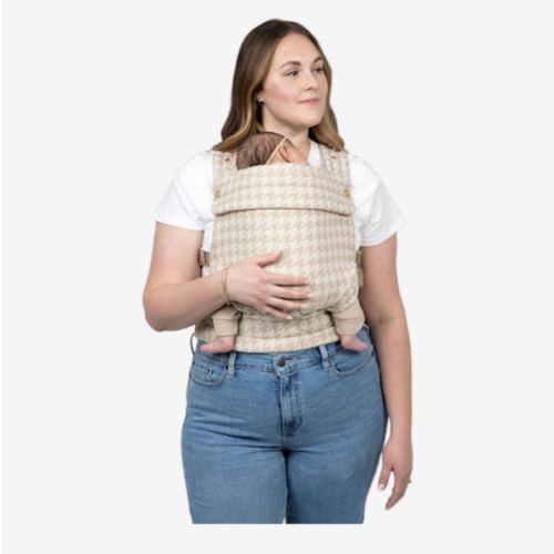 Mabē Monarch Ergonomic Baby Carrier – Premium Cotton Soft Structured Newborn to Toddler Carrier with Hip-Healthy Design, 3 Carry Positions (7-35lbs), Lightweight & Breathable, (Houndstooth)