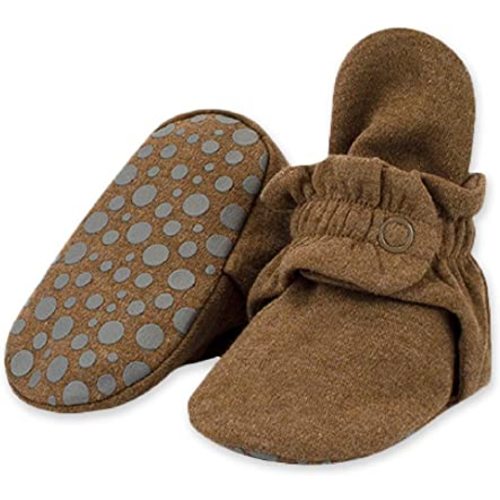 Zutano Unisex Organic Cotton Baby Booties With Gripper Soles, Soft Sole Stay-on Baby Shoes