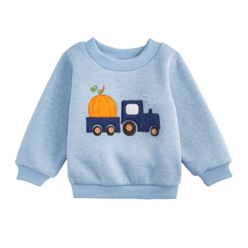 Cozy Pumpkin Tractor Sweatshirt 3-6 Months | Mud Pie