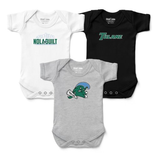 Tulane Green Wave Chad & Jake Newborn & Infant 3-Pack Bodysuit Set