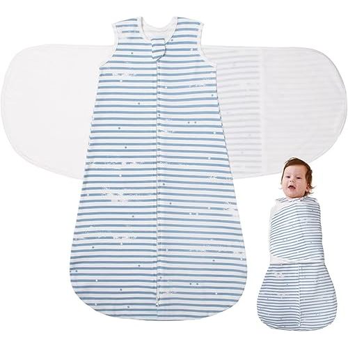Baby Swaddle Sleep Sack, 1.0 Tog New-Parent-Friendly Swaddle for Newborns & infant 0-6 Months Baby Wearable Blanket Reduce Startle Reflex, Newborn Boys Girls Registry Essentials