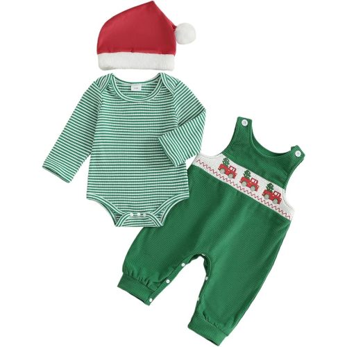 Baby Boy Halloween Outfit Newborn Stripe Romper+Pumpkin Boo Overalls Pants+Hat Infant Boys First Halloween Outfit