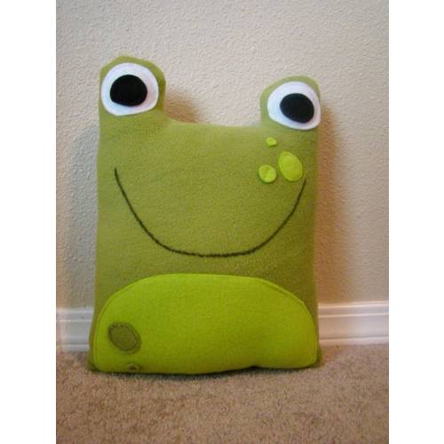 Frog pillow, plush, cushion, nursery decor
