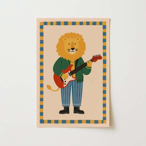 Rockstar Lion Nursery Print
