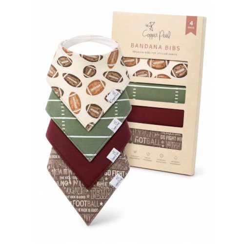Copper Pearl Baby Bibs 4 Pack, Bandana Drool Bibs for Baby Girl & Boy, Soft Cotton Bibs for Drooling and Teething
