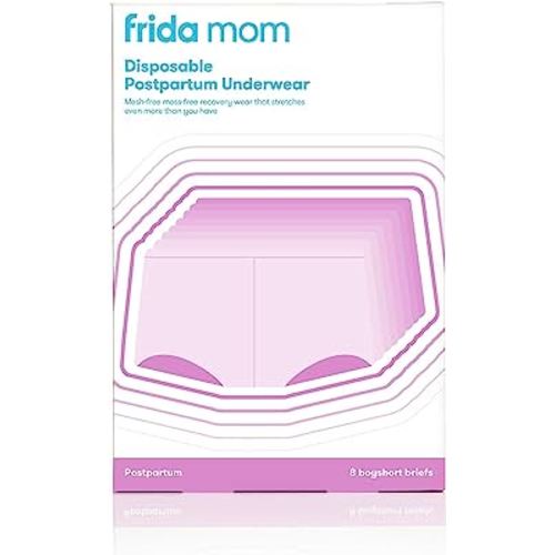 Frida Mom Disposable Boyshort Cut Postpartum Underwear by Frida Mom |Super Soft, Stretchy, Breathable, Wicking, Latex-Free - Size - Regular, 8 Count