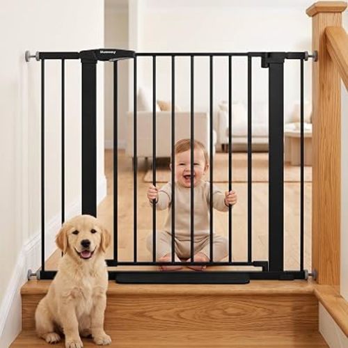 Mumeasy 29.7-40.6" Baby Gate for Stairs, Auto Close Dog Gate for Doorways