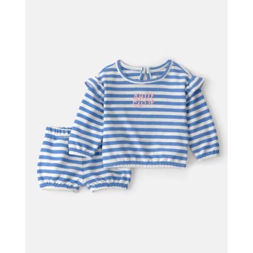 Baby Girl 'Ahoy Cutie' 2-Piece Top & Short Set - Blue | Carter's