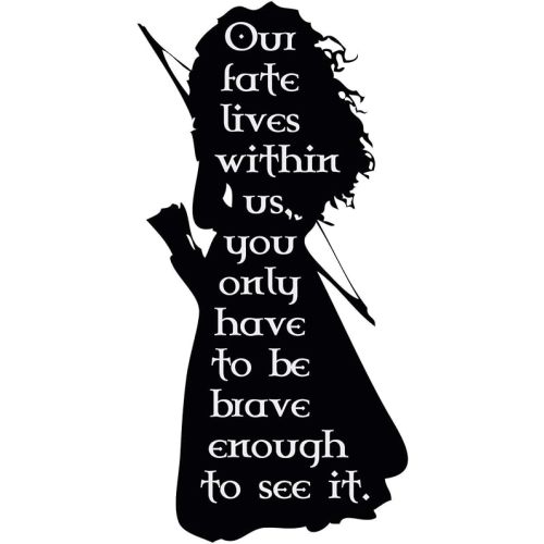 Personalized Wall Decal for Girls Room - Merida Heroine from Brave Movie - "Our Fate Lies Within Us" Vinyl Wall Lettering Decal - Decor for Girls Room, Baby Nursery