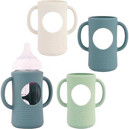 3 Pack Silicone Sleeve Compatible with Pigeon Glass Bottle Wide Neck 8.1oz