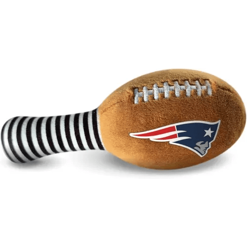New England Patriots Plush Football Rattle by Smilo - Officially Licensed NFL Baby Rattle Toy - Soft Baby Rattle with Bell - for Babies and Toddlers from 3 Months