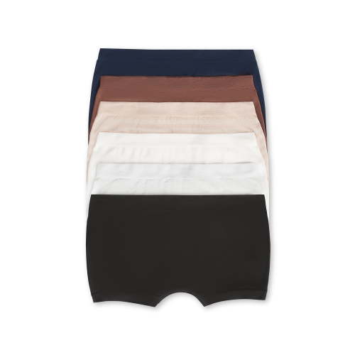 Joyspun Women's Seamless Boyshort Panties, 6-Pack, Sizes XS-XXXL