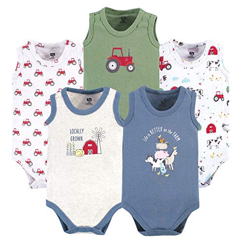 Hudson Baby Unisex Baby Cotton Sleeveless Bodysuits