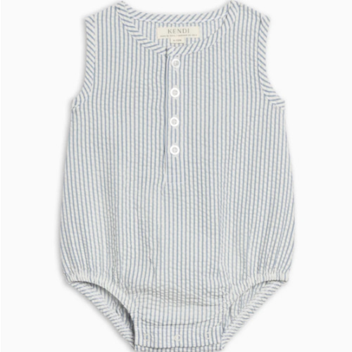 Wren Seersucker Bubble Romper
